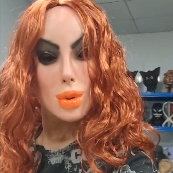 Sissy Crossdresser Female masking Mask Fetish Cosplay with hair - Picture 8 of 8